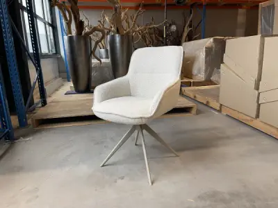 Eetkamerstoel Fogio (set van 6)- Boucle natural- draaibaar – kavel bij XL Auctions