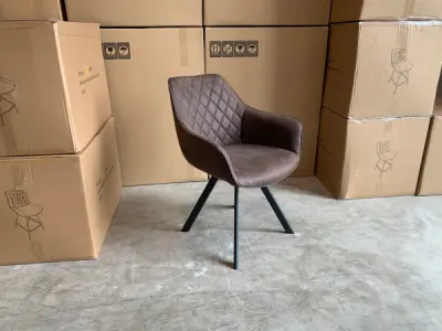 Armstoel Paggy (set van 4) Stof - Bruin - Brown – kavel bij XL Auctions