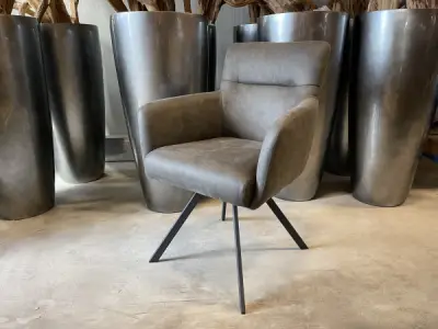Eetkamerstoel Manur (set van 6) Microvezel stof - antraciet – kavel bij XL Auctions