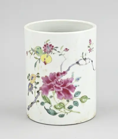 Chinese brushpot, H 15,2 cm – kavel bij Twents Veilinghuis