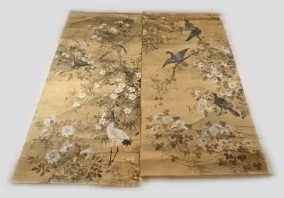 2x Chinees rolschilderij – kavel bij Twents Veilinghuis