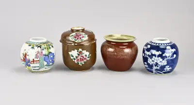 4x Chinees (gemberpot etc.) – kavel bij Twents Veilinghuis