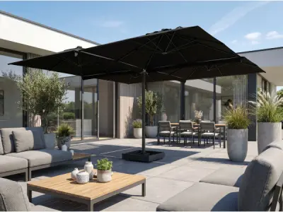 Vierdubbele hangende parasol zwart 4 * 300x300cm – kavel bij XL Auctions