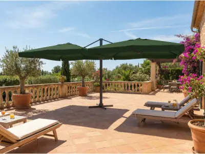Dubbele hangende parasol Donkergroen (2 * 300x400cm) – kavel bij XL Auctions