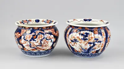 2x Japanse Imari bloempot – kavel bij Twents Veilinghuis