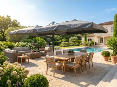 Dubbele hangende parasol Donkergrijs (2 * 300x300cm) – kavel bij XL Auctions
