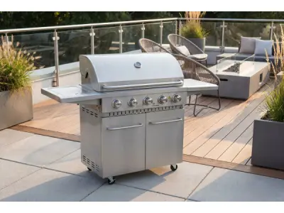 RVS Gasbarbecue - 5 branders met zijbrander – kavel bij XL Auctions