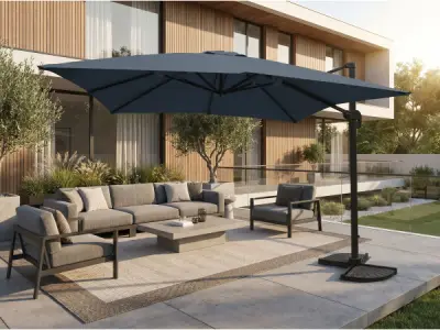Hangende parasol Donkergrijs 300x300cm – kavel bij XL Auctions