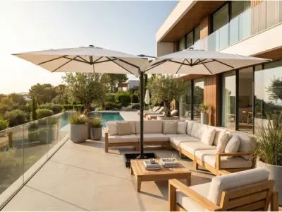 Vierdubbele hangende parasol Wit (4 * 300x300cm) – kavel bij XL Auctions