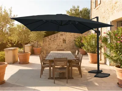 Hangende parasol zwart 300x300cm – kavel bij XL Auctions