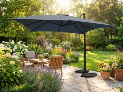 Hangende parasol donkergrijs - 300x400 cm – kavel bij XL Auctions