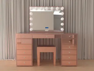 Luxe kaptafel met verlichting Incl. Krukje – kavel bij XL Auctions