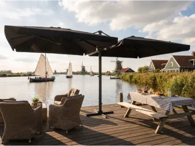 Dubbele hangende parasol Zwart (2 * 300x300cm) – kavel bij XL Auctions