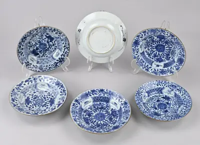 Set Kang Xi papborden (6x) – kavel bij Twents Veilinghuis