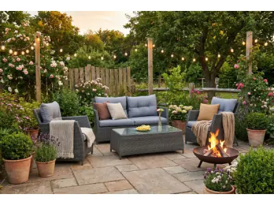 Loungeset 4-delig - Antraciet wicker + grijze kussens – kavel bij XL Auctions