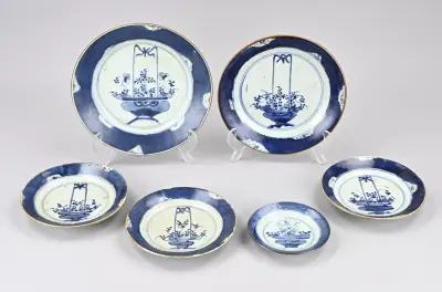 6x Chinees bord Ø 11,5 - 21,5 cm – kavel bij Twents Veilinghuis