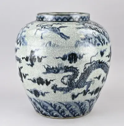 Chinese celadon vaas, H 36 cm – kavel bij Twents Veilinghuis