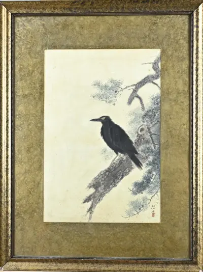 Chinees of Japans schilderij, Kraai – kavel bij Twents Veilinghuis