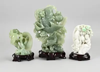 Lot jade + consoles (3x) – kavel bij Twents Veilinghuis