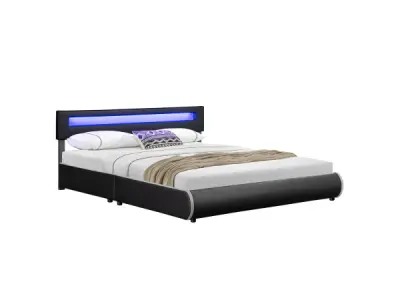 Gestoffeerd Bed Sevilla - 180 x 200 cm - Zwart – kavel bij XL Auctions