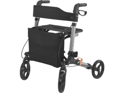 Opvouwbare Rollator - Incl. zitje & boodschappentas - Zwart – kavel bij XL Auctions