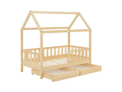 Kinderbed Marli - 80 x 160 cm - Houtkleur - Incl. bedlades – kavel bij XL Auctions