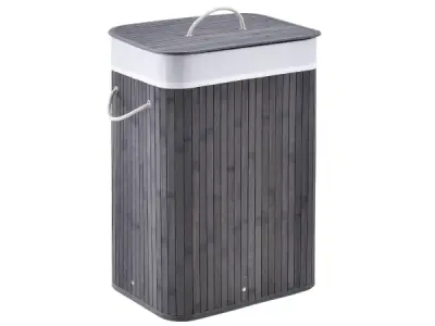 Wasmand bamboe 72 ltr grijs – kavel bij XL Auctions