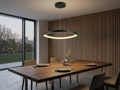 Hanglamp Zwart 62cm 50W LED CCT 3 Kleur & 3 Stappen Dimmen – kavel bij XL Auctions