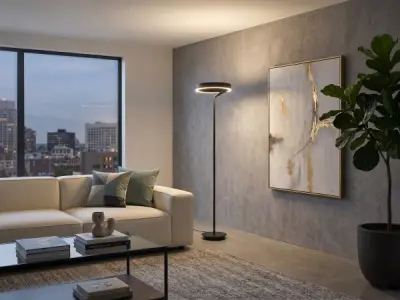 Vloerlamp Zwart 35cm 22W LED CCT 3 Kleur Dim – kavel bij XL Auctions
