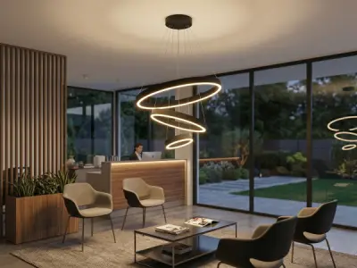 Hanglamp Zwart Trio Ring 60W LED CCT 3 Kleur – kavel bij XL Auctions