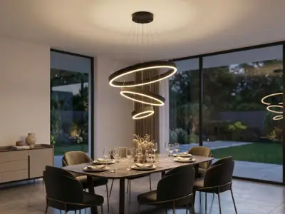Hanglamp Zwart Trio Ring 60W LED CCT 3 Kleur – kavel bij XL Auctions