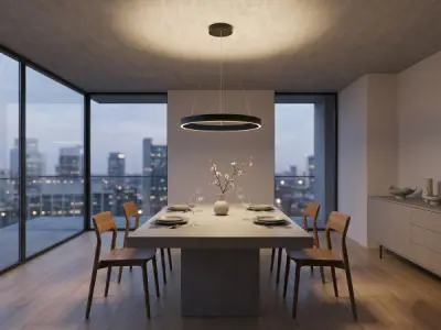 Hanglamp Zwart 60cm 40W LED CCT 3 Kleur & 3 Stappen Dimmen – kavel bij XL Auctions