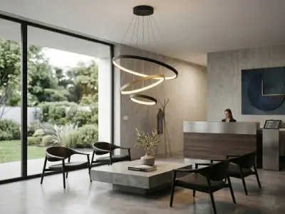 Hanglamp Zand Zwart en Goud Trio Ring 50W LED CCT 3 Kleur – kavel bij XL Auctions