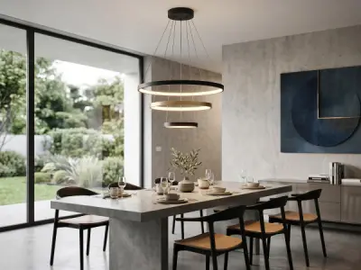 Hanglamp Zand Zwart en Goud Trio Ring 50W LED CCT 3 Kleur – kavel bij XL Auctions
