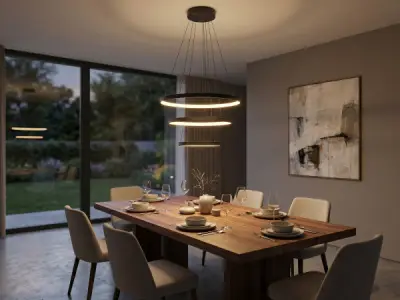 Hanglamp Zand Zwart Trio Ring 50W LED CCT 3 Kleur & Dimmen – kavel bij XL Auctions