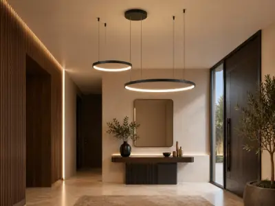 Hanglamp Zand Zwart 80cm&40cm Duo Ring 50W LED CCT 3 Kleur – kavel bij XL Auctions