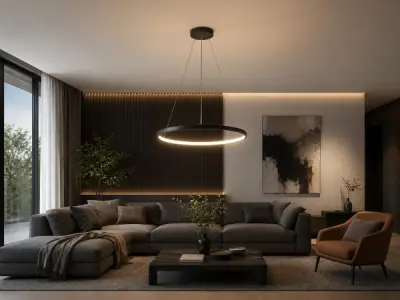 Hanglamp Zand Zwart 60cm 28W LED CCT 3 Kleur – kavel bij XL Auctions