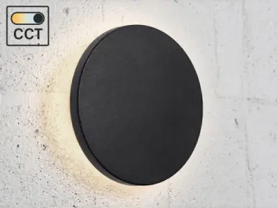2x 8.5W LED Wandlamp rond design 3in1 Kleur CCT zand zwart – kavel bij XL Auctions