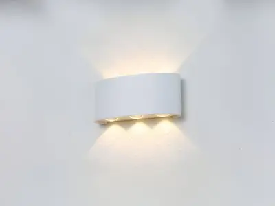 12x 6W LED ovaal Wandlamp zes licht zand wit warm wit waterdicht – kavel bij XL Auctions