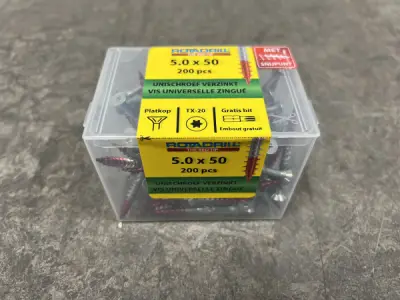 12x Rotadrill unischroeven verzinkt ø5,0x50mm 200-pack – kavel bij XL Auctions