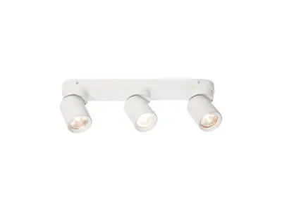 2x GU10 Opbouwspot Armatuur triple cilinder zand wit – kavel bij XL Auctions