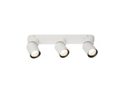 2x GU10 Opbouwspot Armatuur triple cilinder zand wit en zwart – kavel bij XL Auctions
