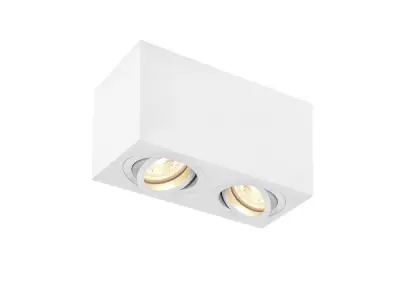2x GU10 Opbouwspot Armatuur dual fittingen wit kantelbaar – kavel bij XL Auctions