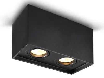 4x GU10 Opbouwspot Armatuur dual fittingen zwart kantelbaar – kavel bij XL Auctions