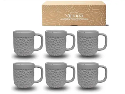 Koffiekopjes, set van 6 (380 ml) - Made in Portugal – kavel bij XL Auctions