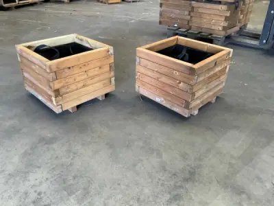 2x Garlux vuren bloembak geïmpregneerd 40x40x34cm – kavel bij XL Auctions