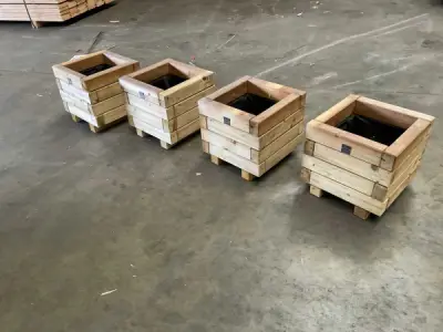 3x Garlux vuren bloembak geïmpregneerd 30x30x28cm – kavel bij XL Auctions