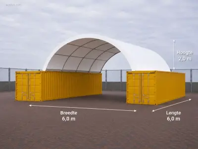 RTE - 2026 - 8116 - Opslagtent 6000x6000x2000mm – kavel bij Auctim, Aartselaar