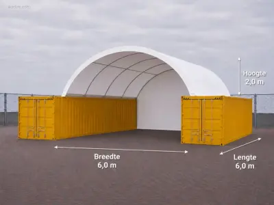 RTE - 2025 - 8117 - Opslagtent 6000x6000x2000mm – kavel bij Auctim, Aartselaar