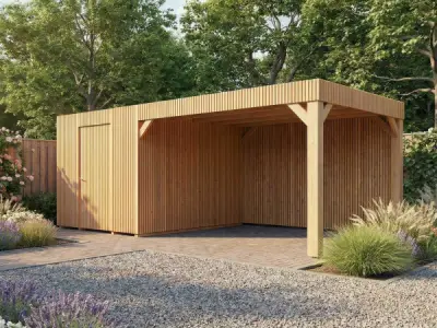 Tuinhuis triple-profiel met overkapping 400x700x240 cm – kavel bij XL Auctions